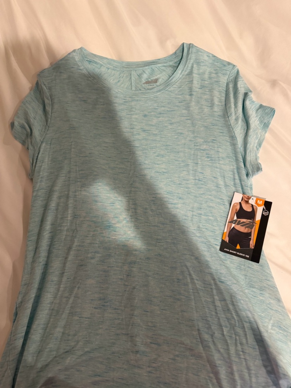 Avia Light Blue Heathered Performance Tee